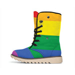 LGBT Pride Rainbow Flag Print Winter Boots