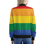 LGBT Pride Rainbow Flag Print Women's Bomber Jacket
