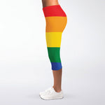 LGBT Pride Rainbow Flag Print Women's Capri Leggings