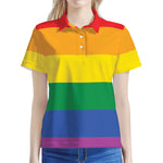 LGBT Pride Rainbow Flag Print Women's Polo Shirt