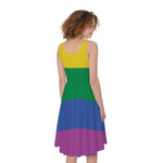 LGBT Pride Rainbow Flag Print Women's Sleeveless Dress