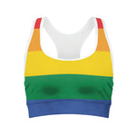 LGBT Pride Rainbow Flag Print Women's Sports Bra