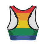LGBT Pride Rainbow Flag Print Women's Sports Bra
