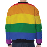 LGBT Pride Rainbow Flag Print Zip Sleeve Bomber Jacket