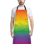 LGBT Pride Rainbow Gradient Print Bib Apron With Pocket