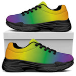 LGBT Pride Rainbow Gradient Print Black Chunky Shoes