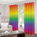 LGBT Pride Rainbow Gradient Print Dimout Grommet Curtains