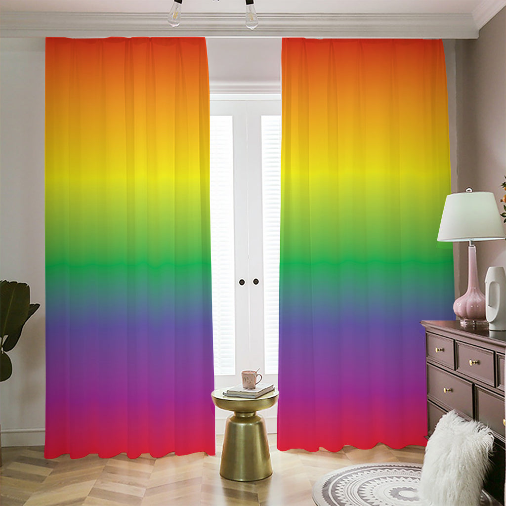 LGBT Pride Rainbow Gradient Print Blackout Pencil Pleat Curtains