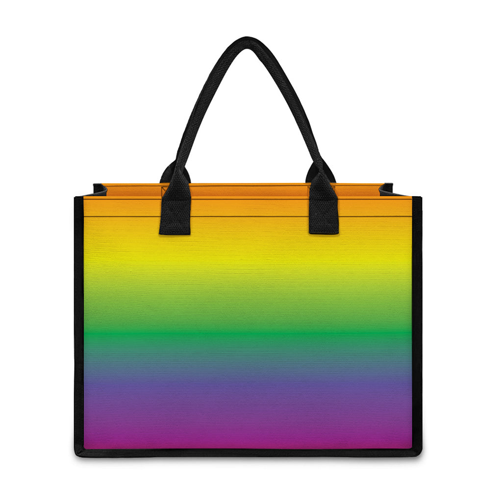 LGBT Pride Rainbow Gradient Print Canvas Tote Bag
