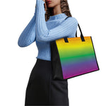 LGBT Pride Rainbow Gradient Print Canvas Tote Bag