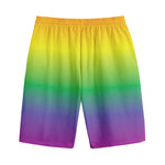 LGBT Pride Rainbow Gradient Print Cotton Shorts