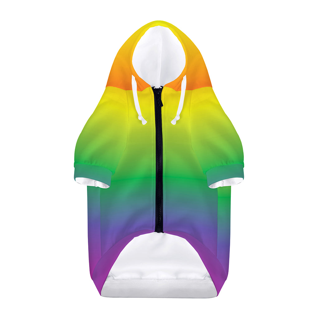 LGBT Pride Rainbow Gradient Print Dog Zip Up Hoodie