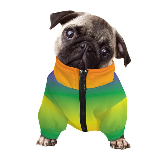 LGBT Pride Rainbow Gradient Print Dog Zip Up Jacket