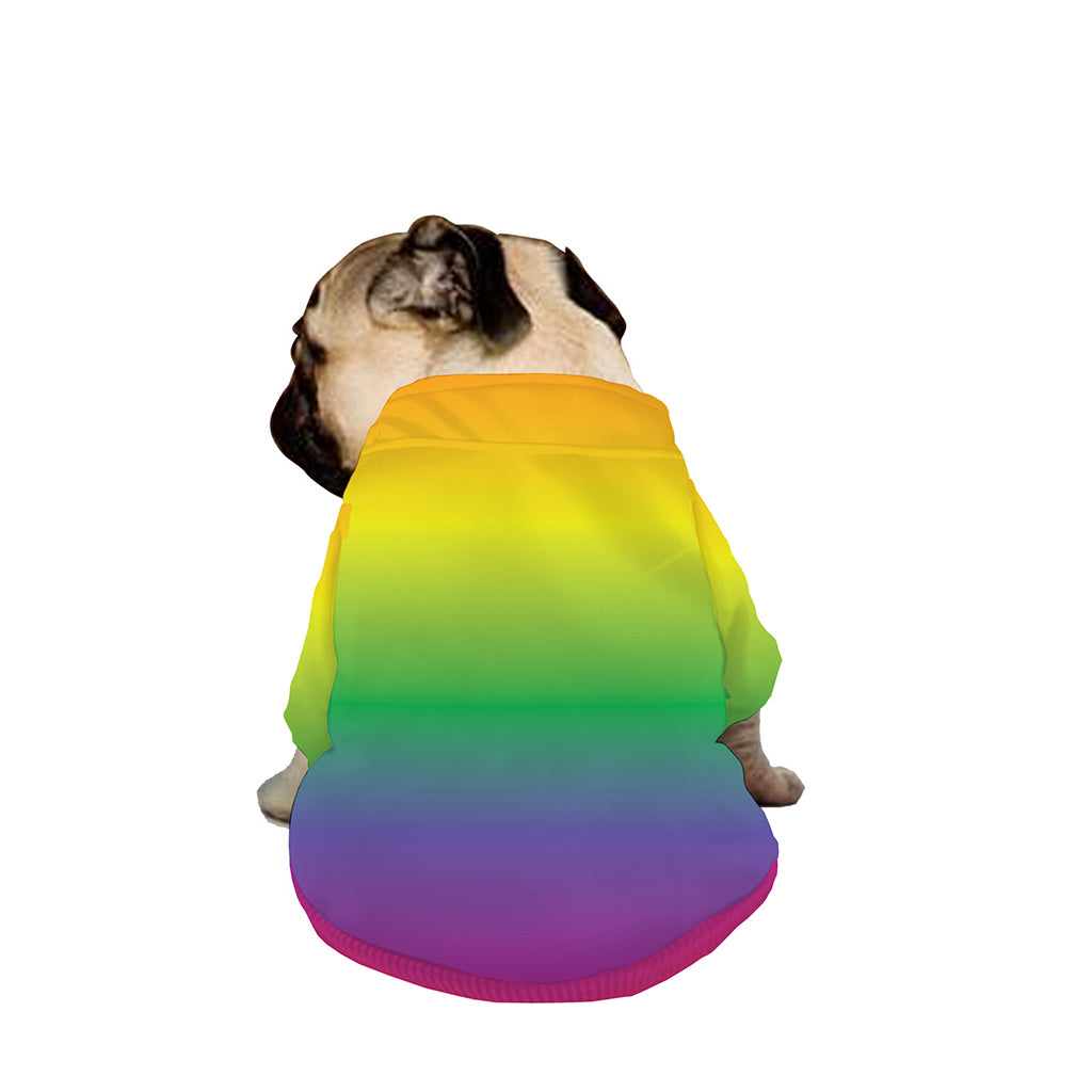 LGBT Pride Rainbow Gradient Print Dog Zip Up Jacket