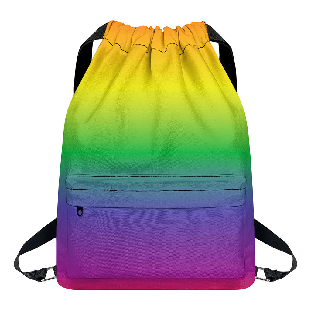 LGBT Pride Rainbow Gradient Print Drawstring Backpack