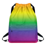 LGBT Pride Rainbow Gradient Print Drawstring Backpack