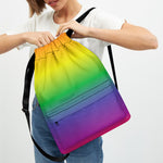 LGBT Pride Rainbow Gradient Print Drawstring Backpack
