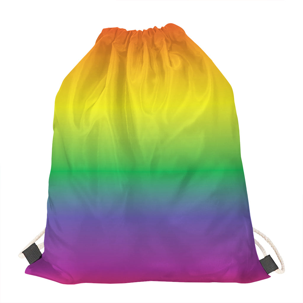 LGBT Pride Rainbow Gradient Print Drawstring Bag
