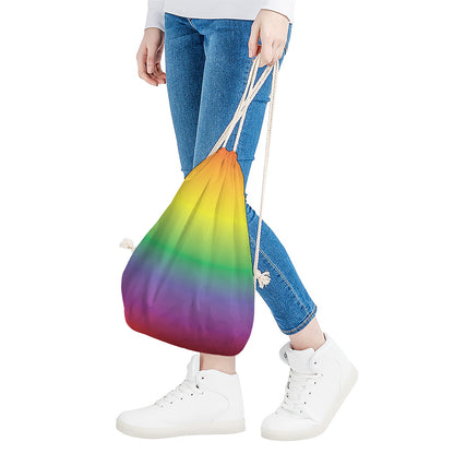 LGBT Pride Rainbow Gradient Print Drawstring Bag