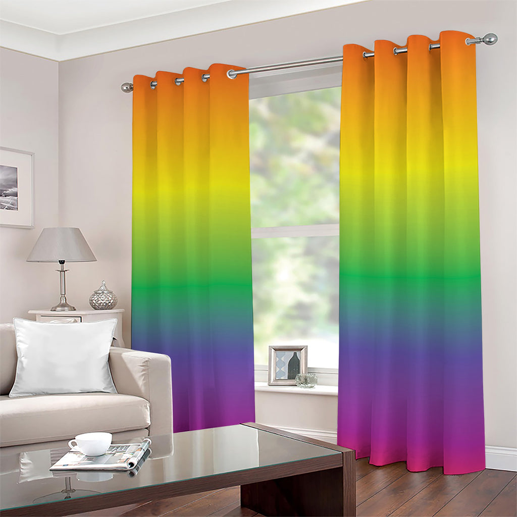 LGBT Pride Rainbow Gradient Print Extra Wide Grommet Curtains