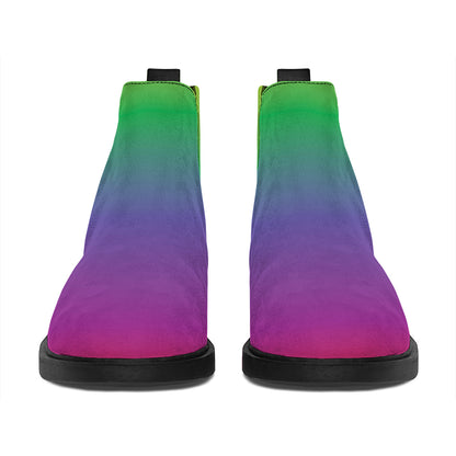LGBT Pride Rainbow Gradient Print Flat Ankle Boots