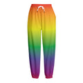 LGBT Pride Rainbow Gradient Print Fleece Lined Knit Pants