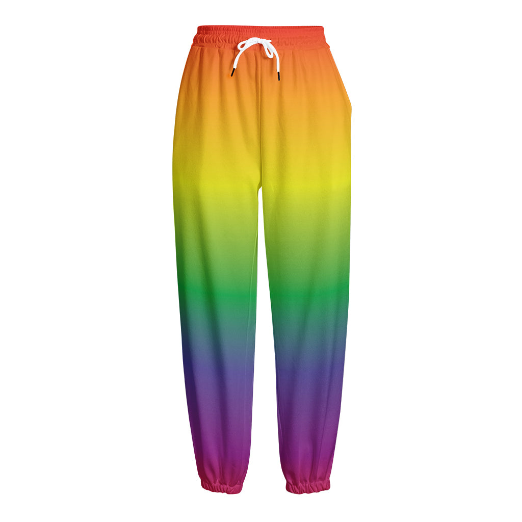 LGBT Pride Rainbow Gradient Print Fleece Lined Knit Pants