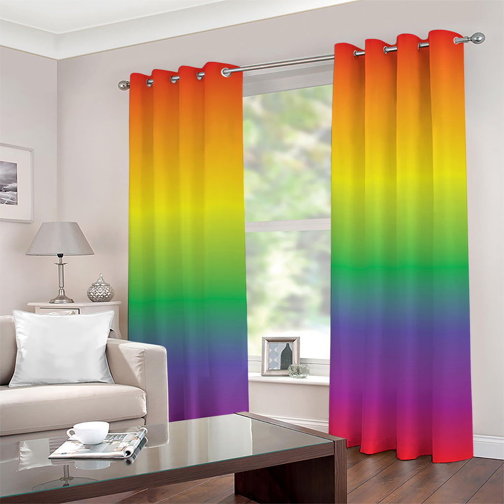 LGBT Pride Rainbow Gradient Print Grommet Curtains