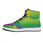 LGBT Pride Rainbow Gradient Print High Top Leather Sneakers