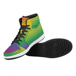 LGBT Pride Rainbow Gradient Print High Top Leather Sneakers