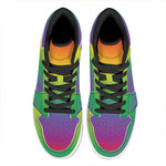 LGBT Pride Rainbow Gradient Print High Top Leather Sneakers