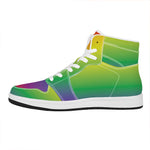LGBT Pride Rainbow Gradient Print High Top Leather Sneakers