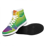 LGBT Pride Rainbow Gradient Print High Top Leather Sneakers