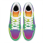 LGBT Pride Rainbow Gradient Print High Top Leather Sneakers
