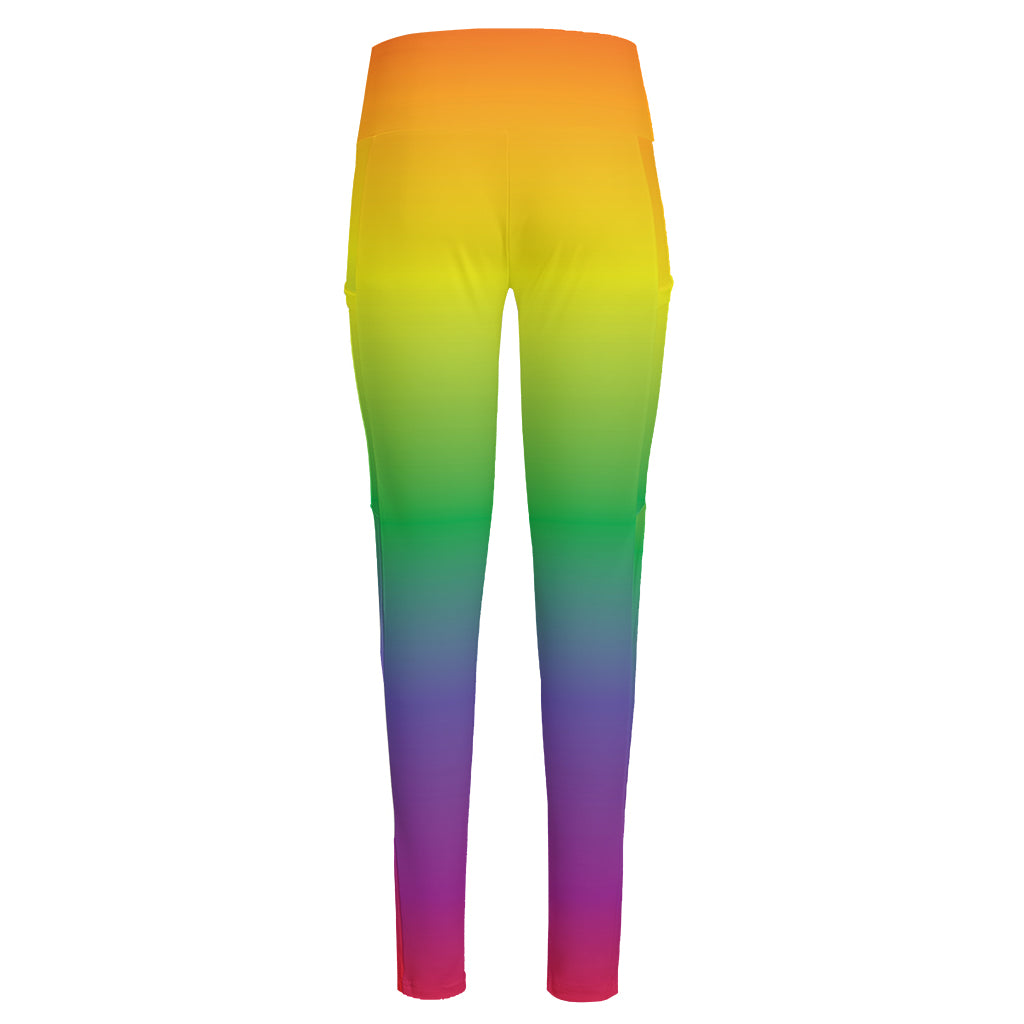 LGBT Pride Rainbow Gradient Print High-Waisted Pocket Leggings