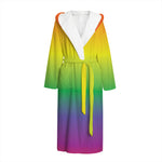 LGBT Pride Rainbow Gradient Print Hooded Bathrobe