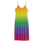 LGBT Pride Rainbow Gradient Print Jersey Midi Cami Dress