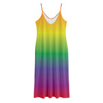 LGBT Pride Rainbow Gradient Print Jersey Midi Cami Dress