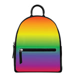 LGBT Pride Rainbow Gradient Print Leather Backpack