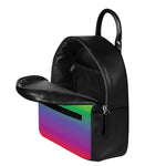 LGBT Pride Rainbow Gradient Print Leather Backpack
