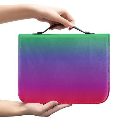 LGBT Pride Rainbow Gradient Print Leather Bible Cover