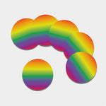 LGBT Pride Rainbow Gradient Print Leather Coaster Set