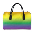 LGBT Pride Rainbow Gradient Print Leather Duffel Bag