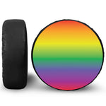 LGBT Pride Rainbow Gradient Print Leather Spare Tire Cover