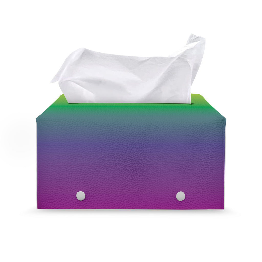 LGBT Pride Rainbow Gradient Print Leather Tissue Box Cover