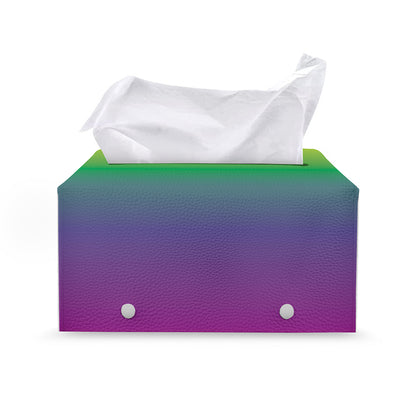 LGBT Pride Rainbow Gradient Print Leather Tissue Box Cover