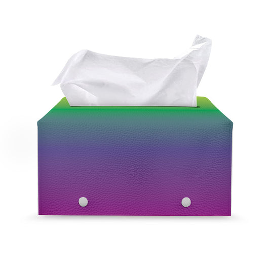 LGBT Pride Rainbow Gradient Print Leather Tissue Box Cover