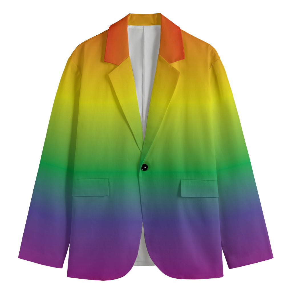 LGBT Pride Rainbow Gradient Print Men's Blazer