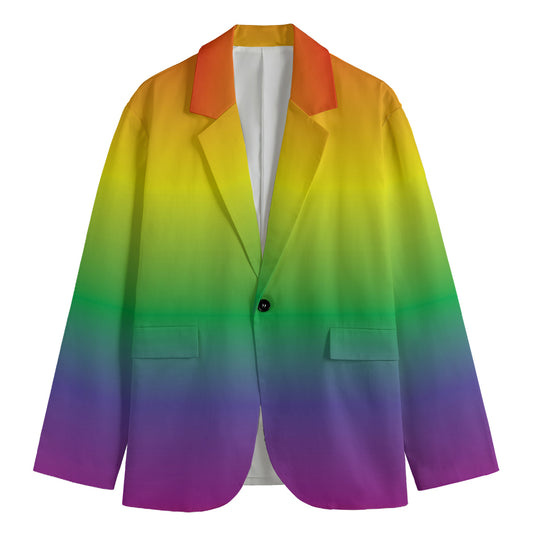 LGBT Pride Rainbow Gradient Print Men's Blazer
