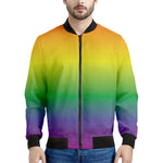 LGBT Pride Rainbow Gradient Print Men's Bomber Jacket